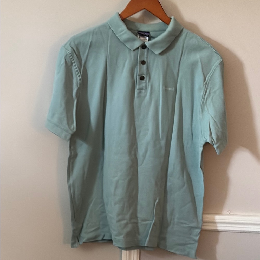 Patagonia Blue Polo Shirt Short Sleeves Casual